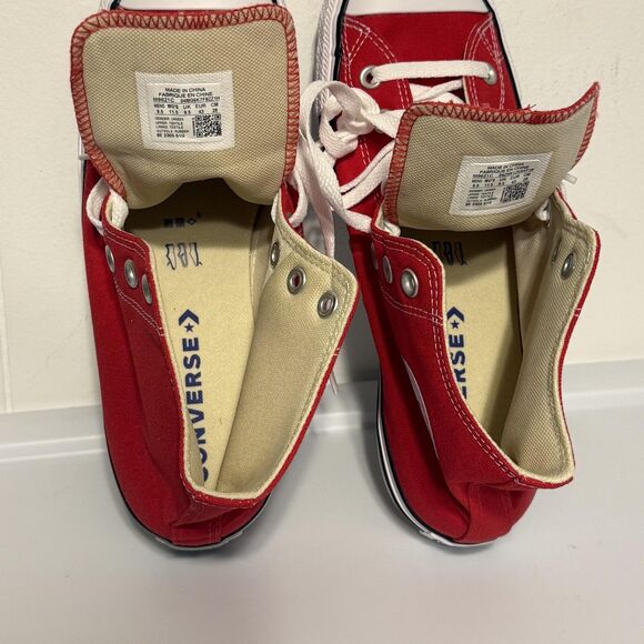 Converse Chuck Taylor All Star Hi High Top Shoes Mens 9.5 Womens 11.5 Red Canvas - Picture 8 of 10